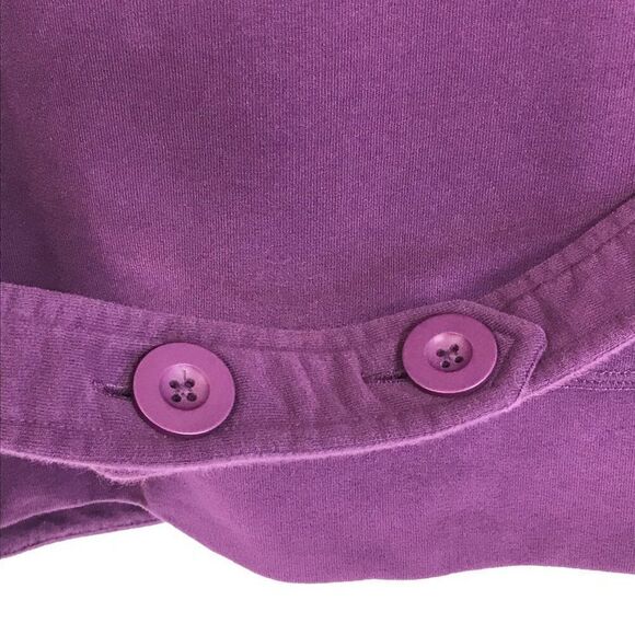 L.L. Bean Cowl Neck Button Down Cardigan Women's Small Purple Pockets Knit - Picture 8 of 11